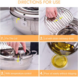 Japanese Deep Frying Pot with a Thermometer and a Lid in Stainless Steel eprolo