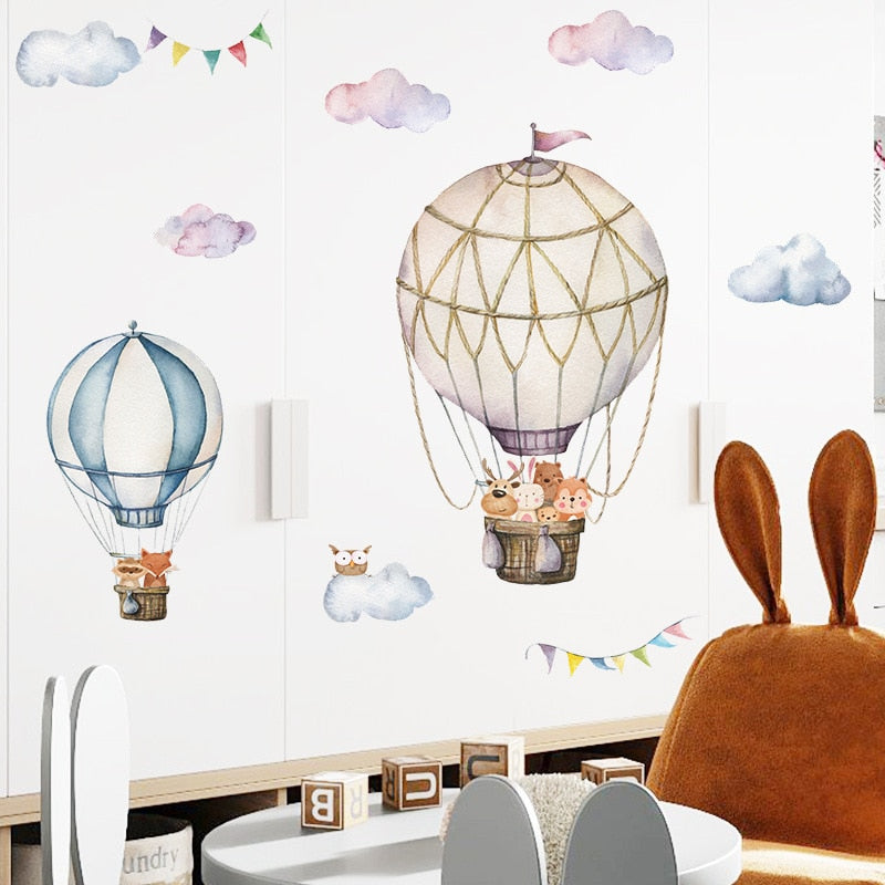Kids Room Hot Air Balloon Wall Decals Kitchen Essentials