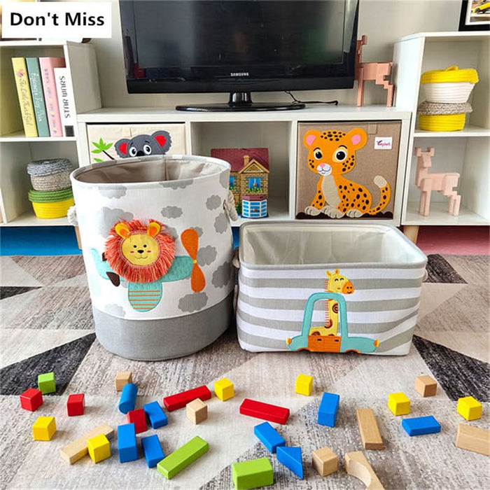 Large Cartoon Animal Folding Laundry Basket Kitchen Essentials
