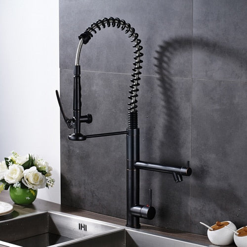 Luxury Black Bronze Spring Kitchen Mixer Faucet Tap Kitchen Essentials