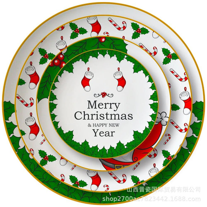 Luxury Christmas Bone Chine Tableware Kitchen Essentials