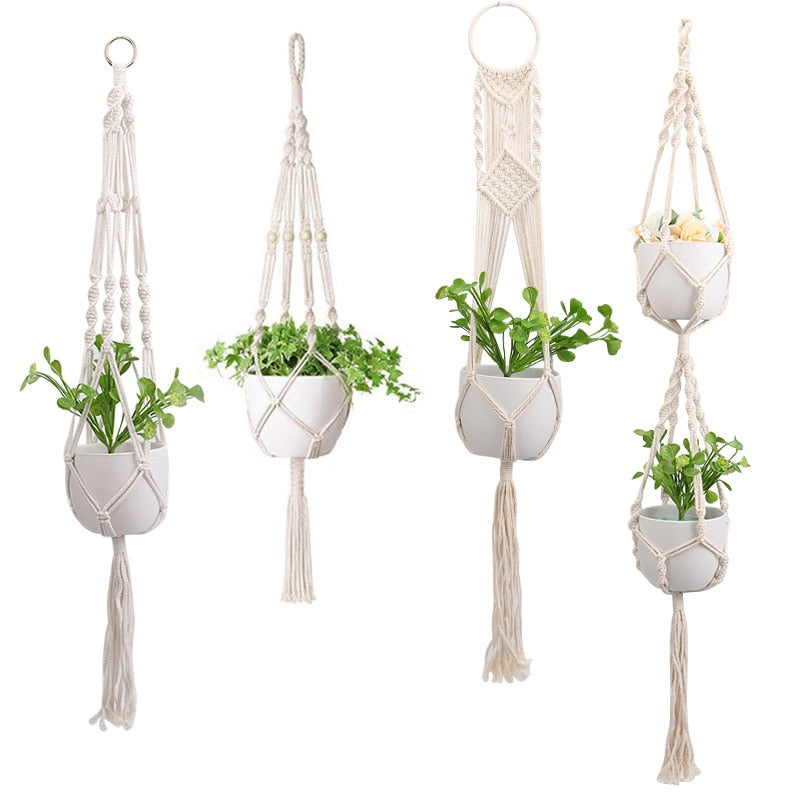 Macrame Handmade Flower Pot Basket Kitchen Essentials