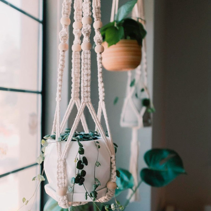 Macrame Handmade Flower Pot Basket Kitchen Essentials