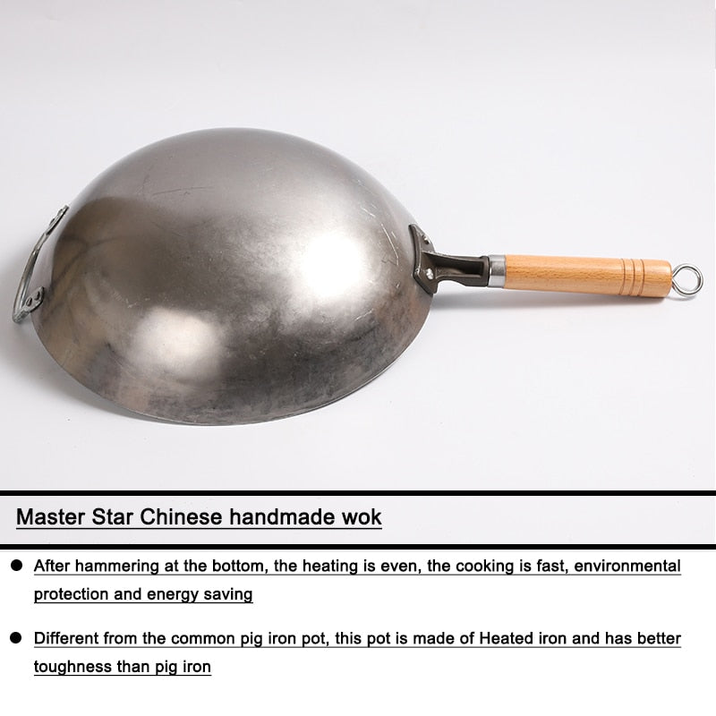 Master Star Chinese Carbon Steel Wok Kitchen Essentials