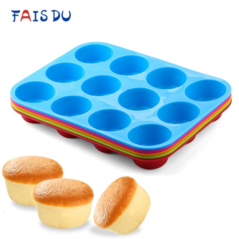 Mini Muffin 12 Holes Silicone Round Mold Kitchen Essentials