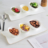 Modern White Ceramic Snack Plate Kitchen Essentials