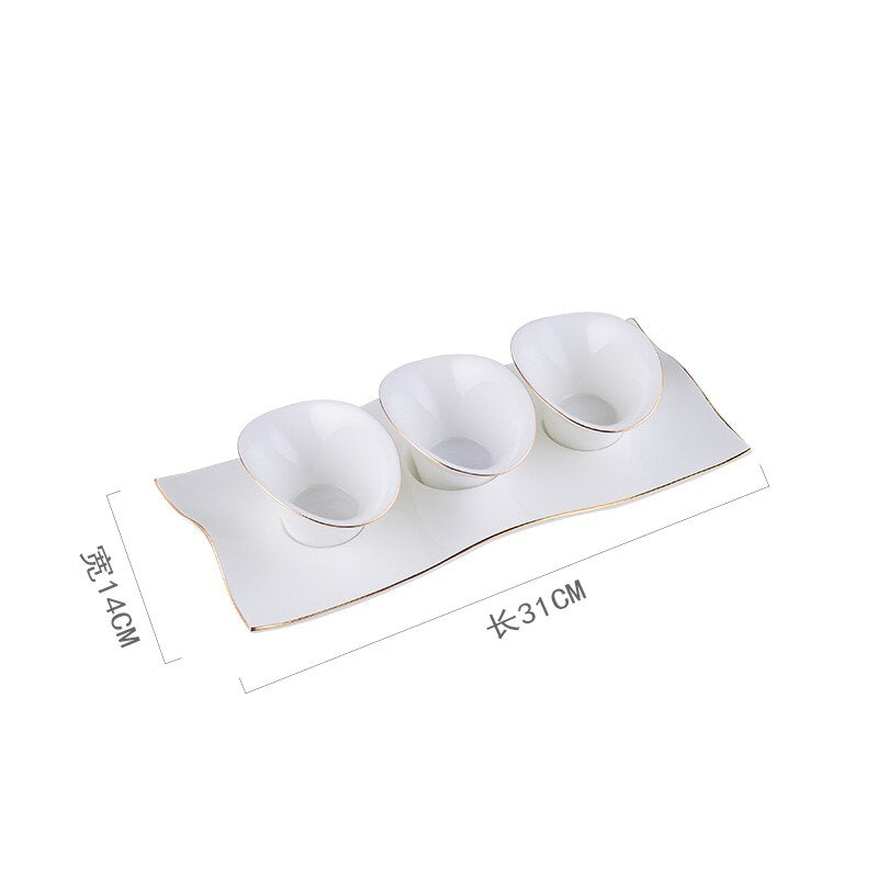 Modern White Ceramic Snack Plate Kitchen Essentials