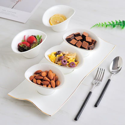 Modern White Ceramic Snack Plate Kitchen Essentials