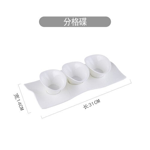 Modern White Ceramic Snack Plate Kitchen Essentials