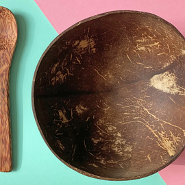 Natural Coconut Bowl & Spoon Set Kitchen Essentials