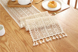 Nordic Beige Crochet Lace Table Runner Kitchen Essentials