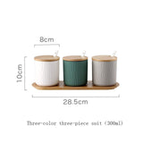 Nordic Ceramic Seasoning Jar with Lid & Spoon Kitchen Essentials