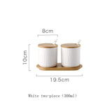 Nordic Ceramic Seasoning Jar with Lid & Spoon Kitchen Essentials