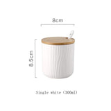 Nordic Ceramic Seasoning Jar with Lid & Spoon Kitchen Essentials