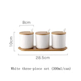 Nordic Ceramic Seasoning Jar with Lid & Spoon Kitchen Essentials