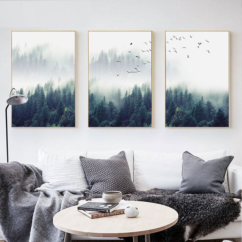 Nordic Decoration Forest Landscape Canvas Wall Art eprolo