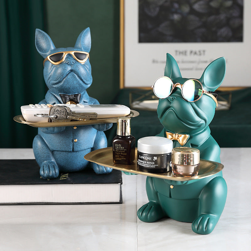 Nordic Style Bulldog Sculpture Dog Statue - Jewellery Storage Kitchen Essentials