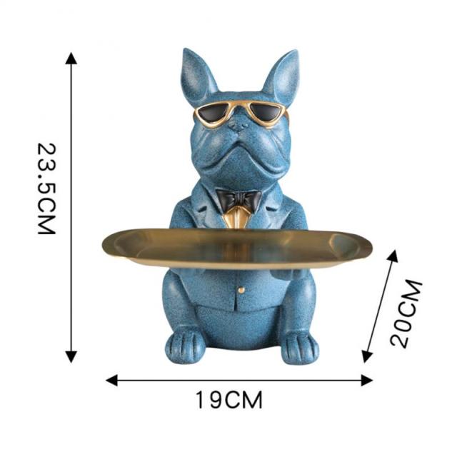 Nordic Style Bulldog Sculpture Dog Statue - Jewellery Storage Kitchen Essentials