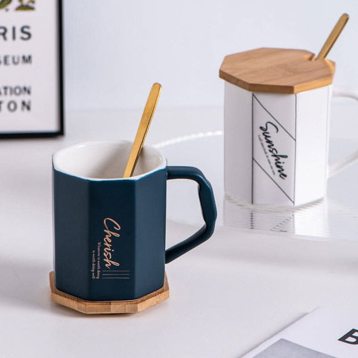 Nordic Style Ceramic Cup With Lid eprolo