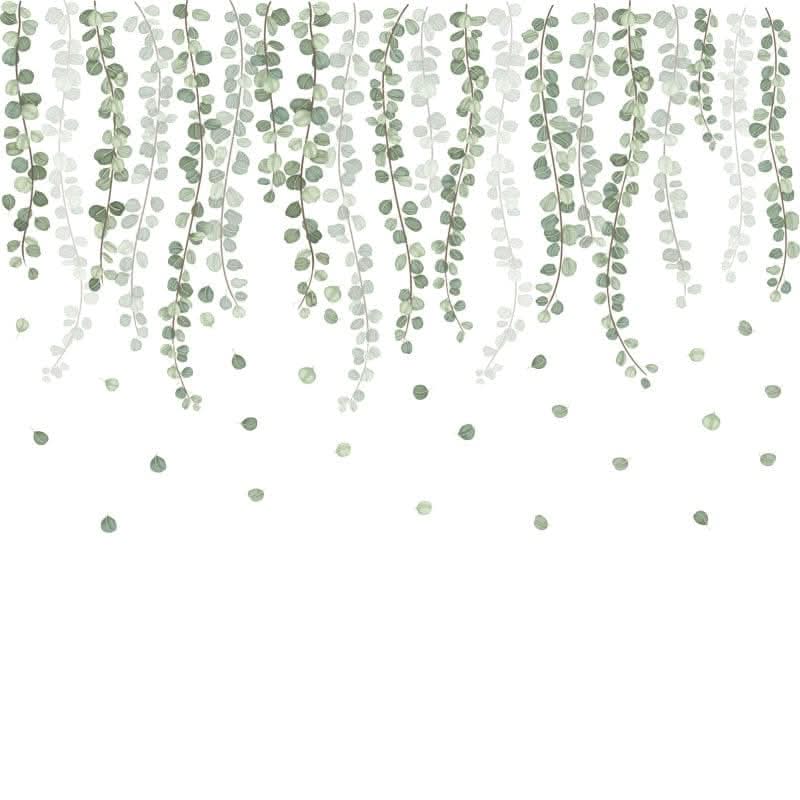 Nordic Style Rattan Leaves Wall Stickers for Living Room Kitchen Essentials
