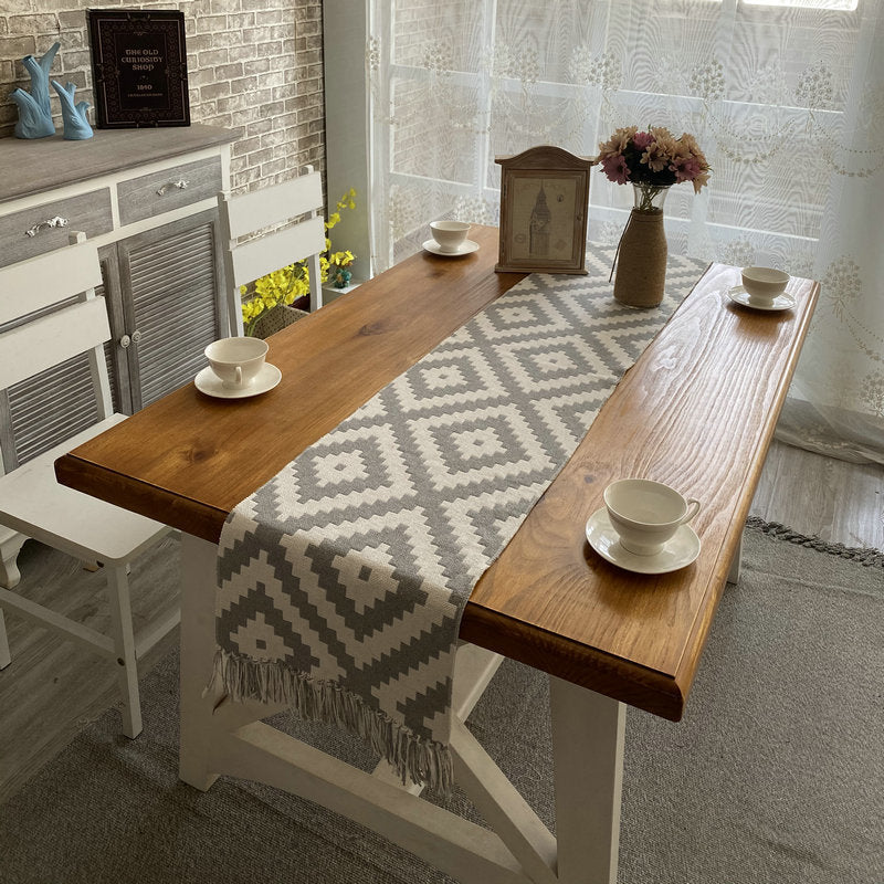 Cotton Linen Table Runner Buffalo Plaid Woven Kitchen Kitchen Essentials
