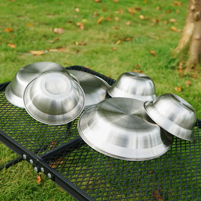 Outdoor Stainless Steel Dinner Plate Bowl 16-Piece Set eprolo