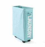 Oxford Foldable Laundry Basket with Caster Wheels Kitchen Essentials
