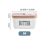 Porcelain Butter Container with Air-tight Seal Lid & Knife Kitchen Essentials