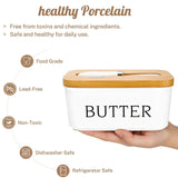 Porcelain Butter Container with Air-tight Seal Lid & Knife Kitchen Essentials