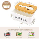 Porcelain Butter Container with Air-tight Seal Lid & Knife Kitchen Essentials
