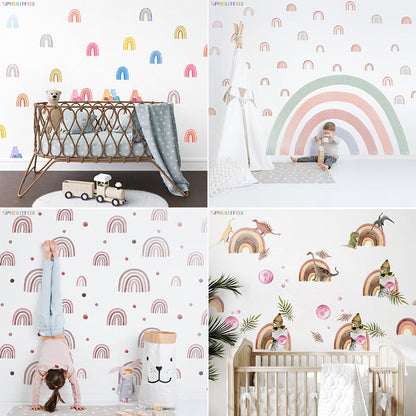 Rainbow Wall Stickers For Kids Rooms Kitchen Essentials