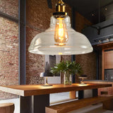 Retro Clear Glass Ceiling Pendant Industrial Light Shade Chandelier with Bulb hello-826