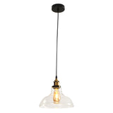 Retro Clear Glass Ceiling Pendant Industrial Light Shade Chandelier with Bulb hello-826