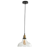 Retro Clear Glass Ceiling Pendant Industrial Light Shade Chandelier with Bulb hello-826