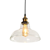 Retro Clear Glass Ceiling Pendant Industrial Light Shade Chandelier with Bulb hello-826