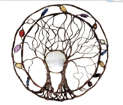 Retro Round Tree Of Life Ring Metal Pendant Wall Decoration Artwork eprolo