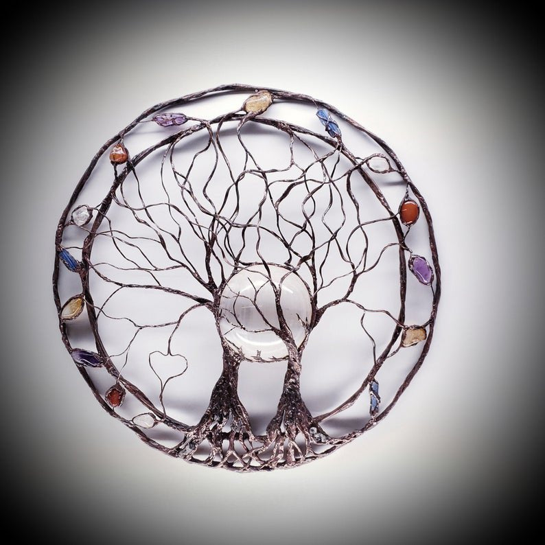 Retro Round Tree Of Life Ring Metal Pendant Wall Decoration Artwork eprolo