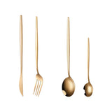 24pcs Gold Dinnerware Set Kitchen Essentials
