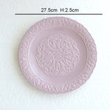 French Purple Neverland Ceramic Plates and Bowls Kitchen Essentials