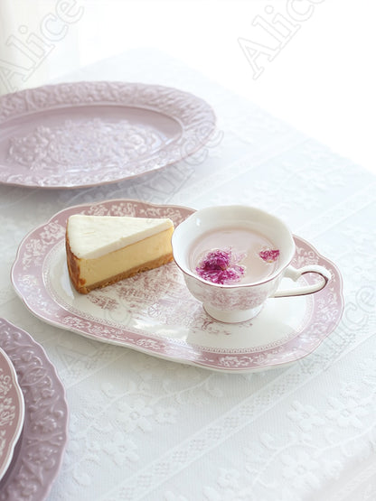 French Purple Neverland Ceramic Plates and Bowls Kitchen Essentials
