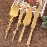 Vintage Luxury Gold Cake Servers and Knife Set Kitchen Essentials