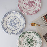 Vintage Rose Ceramic Plate European Style Kitchen Essentials