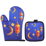 Eid Mubarak Anti-Scalding Oven Gloves & Kitchen Apron Kitchen Essentials