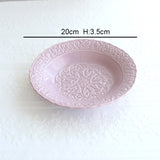 French Purple Neverland Ceramic Plates and Bowls Kitchen Essentials