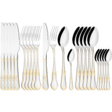 Vintage Dinnerware Set Western 24Pcs Flatware Cutlery Kitchen Essentials