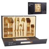 24Pcs 18/10 Stainless Steel Dinnerware Set Kitchen Essentials