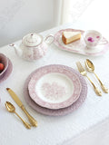 French Purple Neverland Ceramic Plates and Bowls Kitchen Essentials