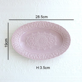 French Purple Neverland Ceramic Plates and Bowls Kitchen Essentials