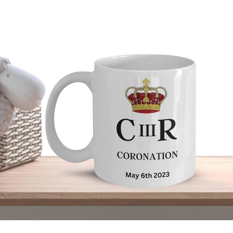 Hand-Painted King Charles III Coronation Ceramic Mug Kitchen Essentials