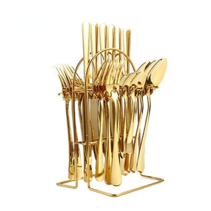 24pcs Stainless Steel  Silverware Cutlery Set Kitchen Essentials